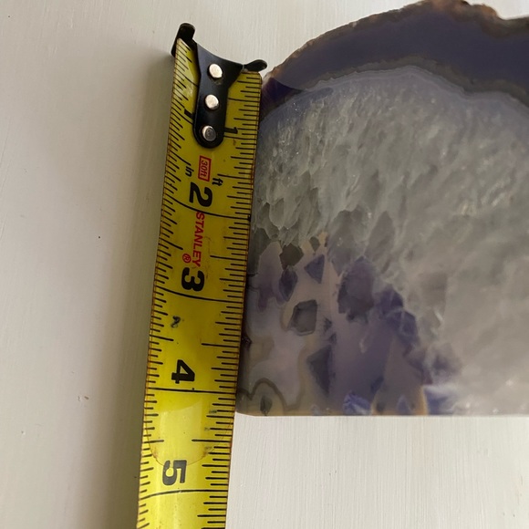 Natural Geode Bookends. Paperweights. Purple or blue agate pieces. Brazilian - Picture 10 of 16